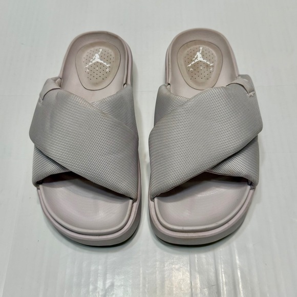 Jordan Shoes - Jordan Women’s Crisscross Slide Sandals in Light Pink/Beige
